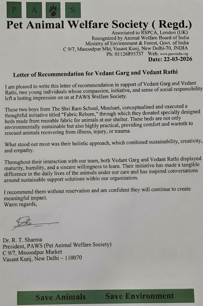 Letter of recommendation supporting the Fabric Reborn initiative